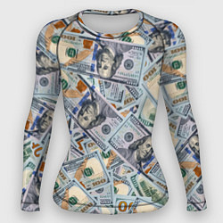 Рашгард женский Банкноты сто долларов, цвет: 3D-принт