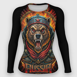 Рашгард женский Мощный медведь СССР стиль, цвет: 3D-принт