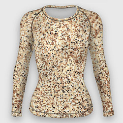 Рашгард женский Светлый коричневый текстурированный под камень, цвет: 3D-принт