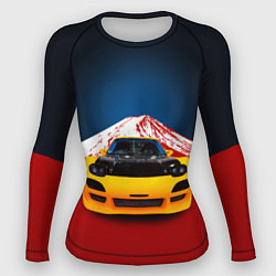 Рашгард женский Японский спортивный автомобиль, цвет: 3D-принт