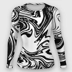 Рашгард женский Абстрактная черно-белая, цвет: 3D-принт