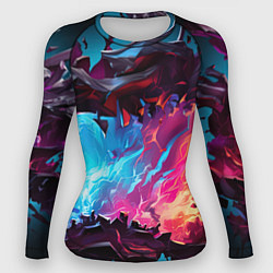 Рашгард женский Абстрактные краски во взрыве, цвет: 3D-принт