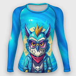 Рашгард женский Сова в одежде на стиле, цвет: 3D-принт
