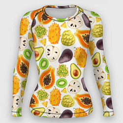 Рашгард женский Экзотический фруктовый узор, цвет: 3D-принт