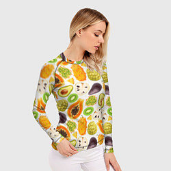 Рашгард женский Экзотический фруктовый узор, цвет: 3D-принт — фото 2
