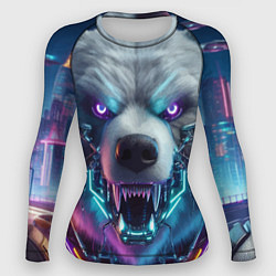 Рашгард женский Cyber bear - neon glow, цвет: 3D-принт