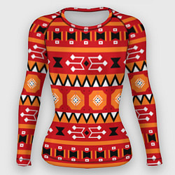 Рашгард женский Этническая геометрия в ярких цветах, цвет: 3D-принт