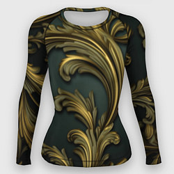 Рашгард женский Золотые старые темные узоры, цвет: 3D-принт