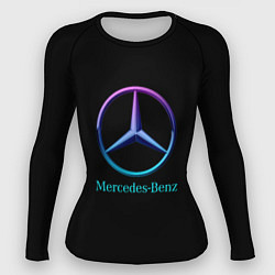 Рашгард женский Mercedes neon logo, цвет: 3D-принт