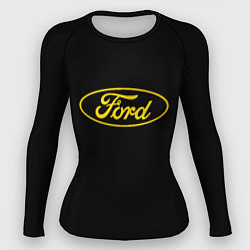 Рашгард женский Ford logo yellow, цвет: 3D-принт