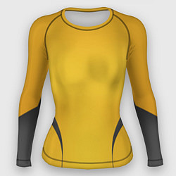 Рашгард женский Чёрно жёлто верх костюма, цвет: 3D-принт