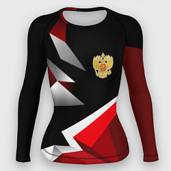 Рашгард женский Russia uniform - красный и черный, цвет: 3D-принт