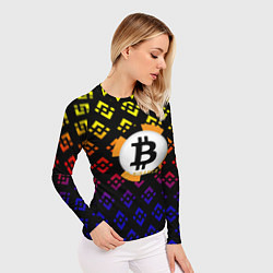 Рашгард женский Bitcoin binance, цвет: 3D-принт — фото 2