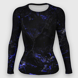 Рашгард женский Потертая синяя текстура, цвет: 3D-принт