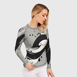 Рашгард женский Инь-янь абстракция - нейроарт, цвет: 3D-принт — фото 2