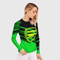 Рашгард женский Arsenal geometry line green, цвет: 3D-принт — фото 2