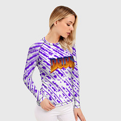 Рашгард женский Doom neon retro, цвет: 3D-принт — фото 2