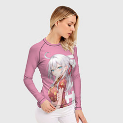 Рашгард женский Алиса Кудзё - Аля иногда кокетничает со мной по-ру, цвет: 3D-принт — фото 2