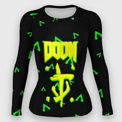 Рашгард женский Doom лого кислота, цвет: 3D-принт