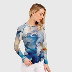 Рашгард женский Синий батик, цвет: 3D-принт — фото 2