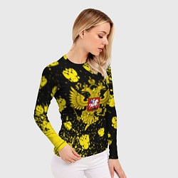 Рашгард женский Жёлтые краски герб, цвет: 3D-принт — фото 2