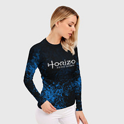 Рашгард женский Horizon: Zero Dawn синие брызги красок, цвет: 3D-принт — фото 2