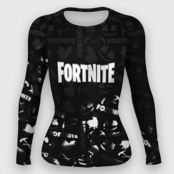 Рашгард женский Fortnite pattern black, цвет: 3D-принт