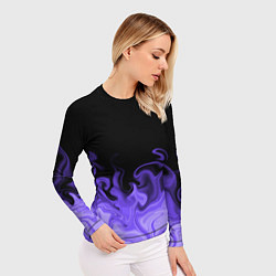 Рашгард женский Абстрактный фиолетовый огонь, цвет: 3D-принт — фото 2