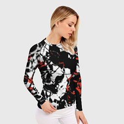 Рашгард женский Черно-красный камуфляж, цвет: 3D-принт — фото 2