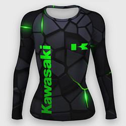 Рашгард женский Kawasaki - плиты с эффектом свечения, цвет: 3D-принт
