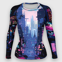 Рашгард женский Киберпанк город розовый, цвет: 3D-принт