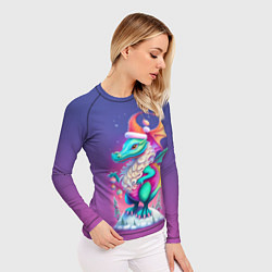 Рашгард женский Новогодний дракончик - нейроарт, цвет: 3D-принт — фото 2