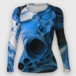 Рашгард женский Сине-белая абстрактная структура, цвет: 3D-принт