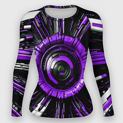 Рашгард женский Чёрно-фиолетовая сфера киберпанк, цвет: 3D-принт