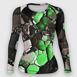 Рашгард женский Чёрно-зелёный камень, цвет: 3D-принт