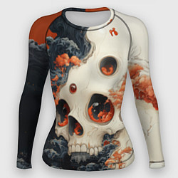 Рашгард женский Череп с жемчужиной во лбу, цвет: 3D-принт