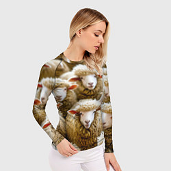 Рашгард женский Стадо овец, цвет: 3D-принт — фото 2