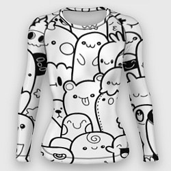 Рашгард женский Doodle monsters, цвет: 3D-принт
