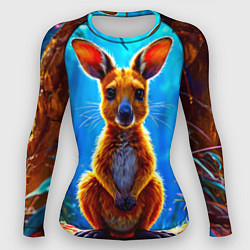 Рашгард женский Кенгуру в джунглях, цвет: 3D-принт