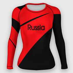 Рашгард женский Russia красно-чёрный, цвет: 3D-принт