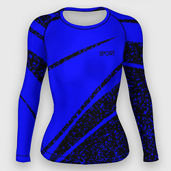 Женский рашгард Sport чёрно-синий ультрамарин в крапинку