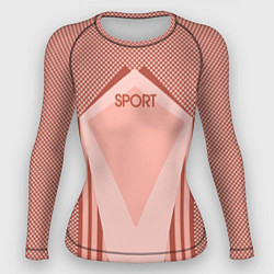 Рашгард женский Sport пыльно-розовый, цвет: 3D-принт