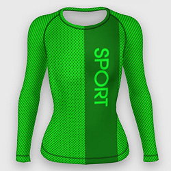 Женский рашгард Sport зелёный с полосой