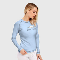 Рашгард женский Бобер лежит: курва мем, цвет: 3D-принт — фото 2