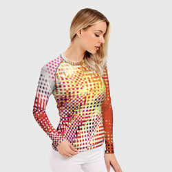 Рашгард женский Абстракция жёлтый с оранжевым, цвет: 3D-принт — фото 2