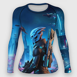 Рашгард женский Mass Effect - neon glow fantastic, цвет: 3D-принт