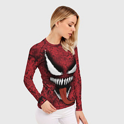 Рашгард женский Веном красный и черный симбиот, цвет: 3D-принт — фото 2