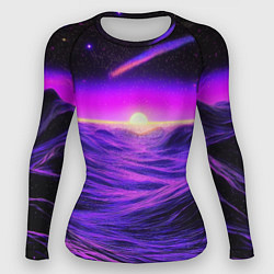 Рашгард женский Космический пейзаж и комета, цвет: 3D-принт