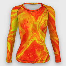 Рашгард женский Огненный жёлто-красный, цвет: 3D-принт