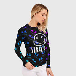 Рашгард женский Nirvana x marshmello neon, цвет: 3D-принт — фото 2